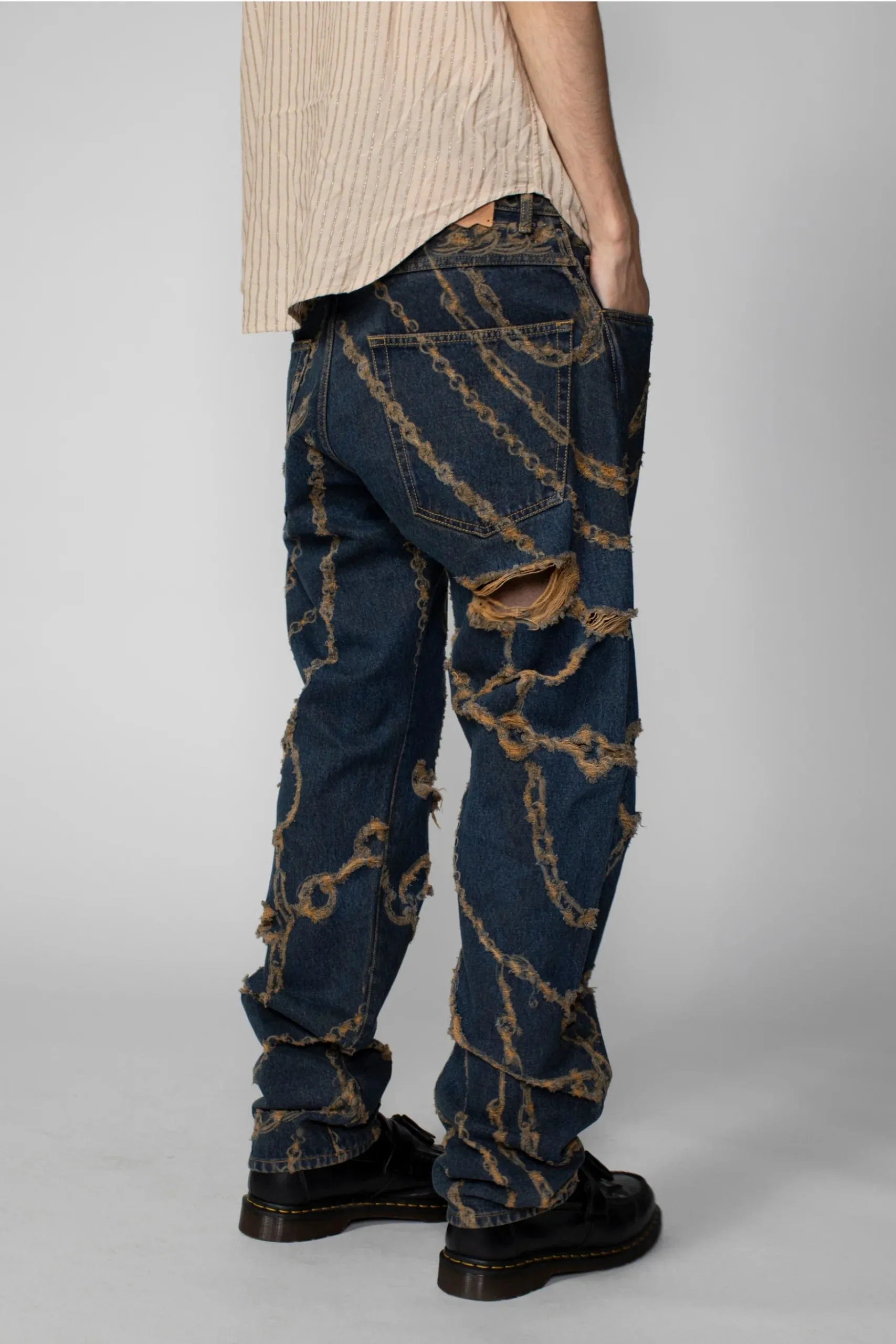 Aries Destroyed Chain Batten Jean