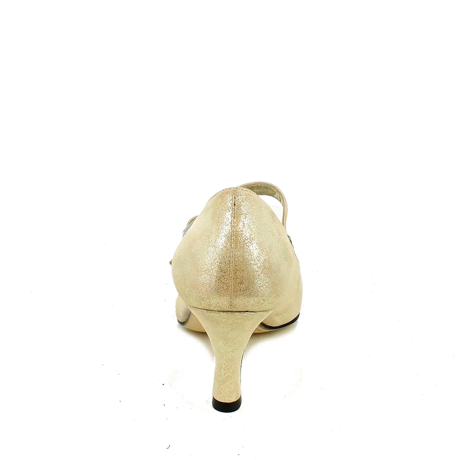 BRAND  Scarpa da ballo laminata oro con cinturino 