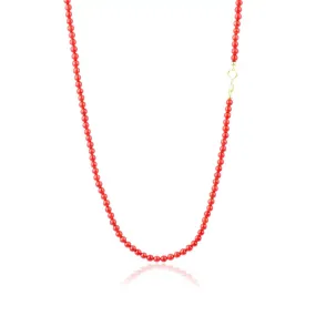 Collana Corallo Rosso a Pallini in Oro