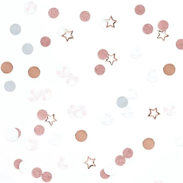 Coriandoli e stelle decorativi rosa 14g