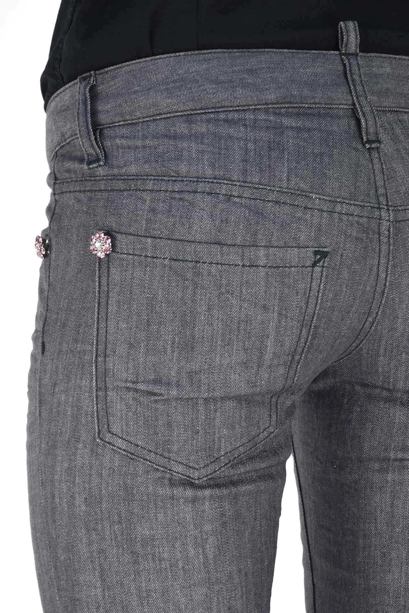 Dsquared2 Super Slim Jean Grigio Donna Cotone Bottoni Mod.S75LA0421S30260093