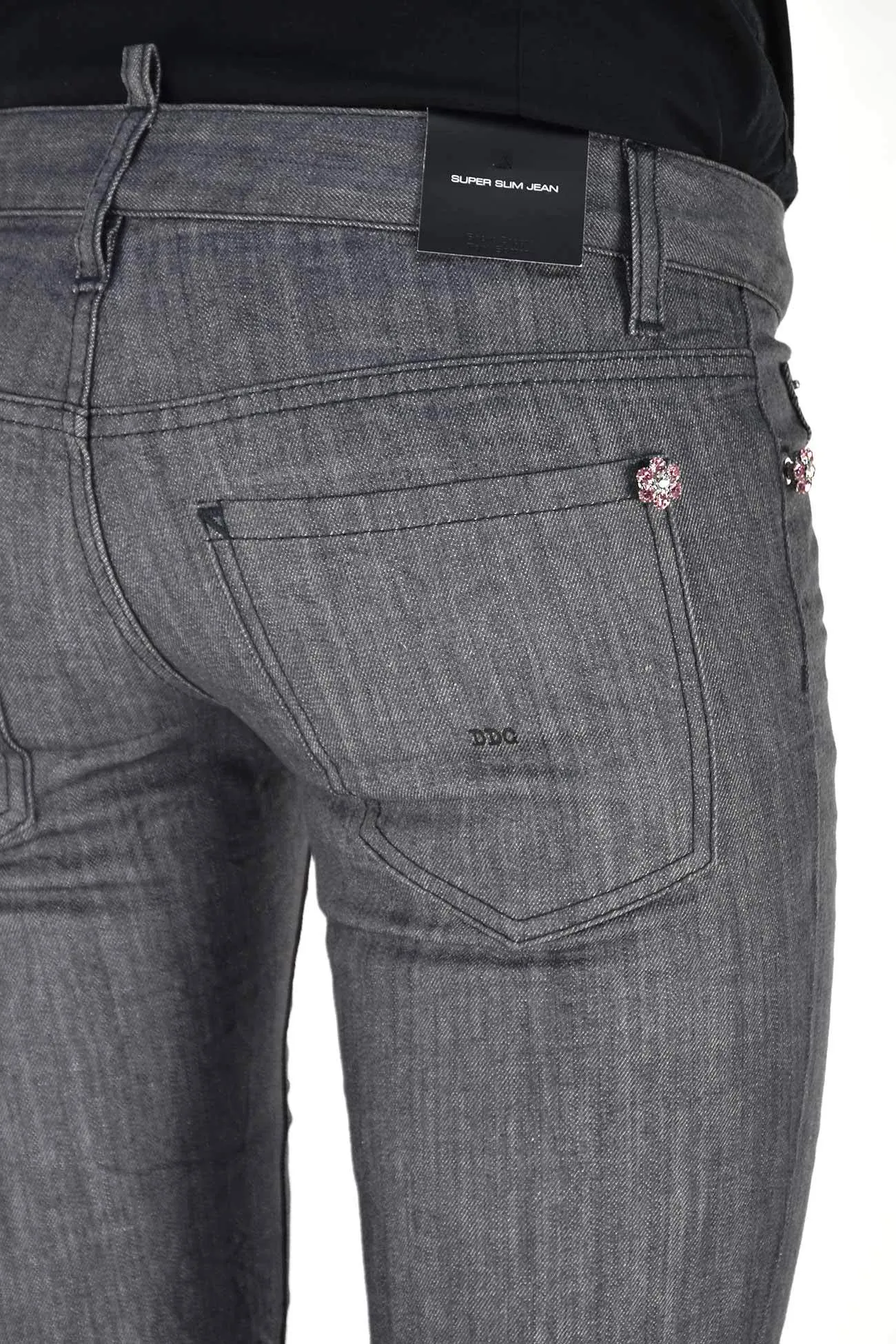 Dsquared2 Super Slim Jean Grigio Donna Cotone Bottoni Mod.S75LA0421S30260093