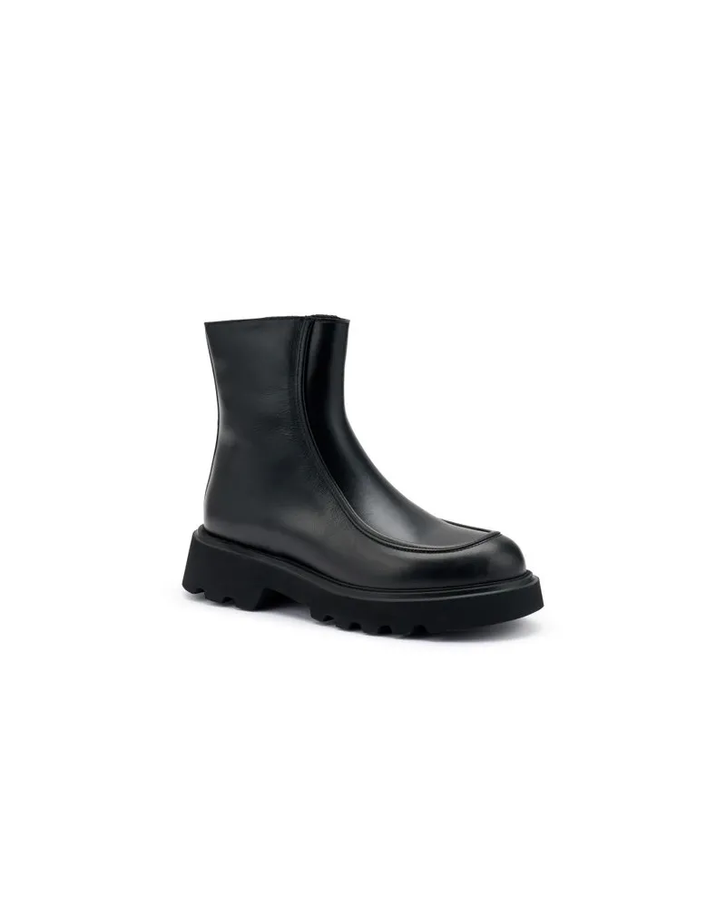 Frau stivaletto donna in pelle nero con cucitura adler 85N6