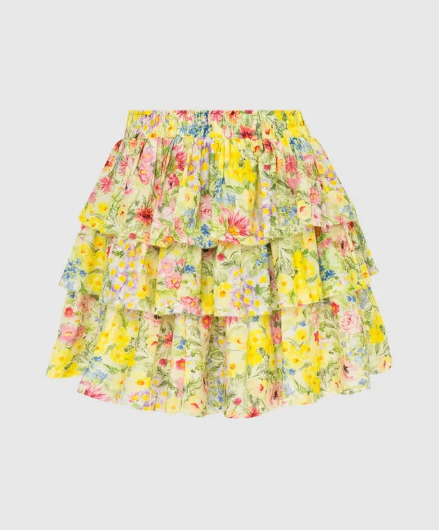 Love Shack Fancy Minigonna a strati Brynlee con stampa floreale LS255786