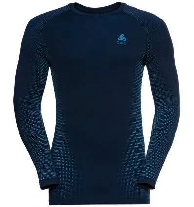 Maglietta a maniche lunghe Odlo PERFORMANCE WARM ECO (dark sapphire - stunning blue) Uomo