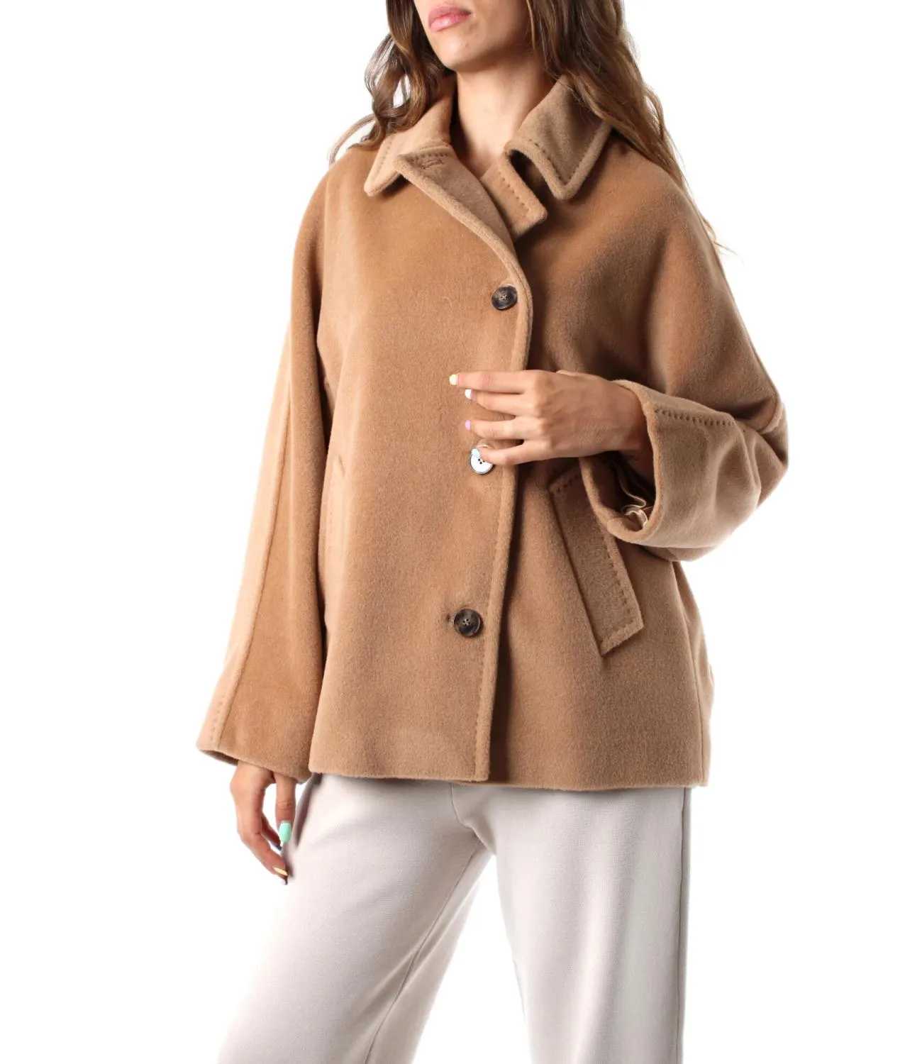 Marella Giaccone Lettre Cammello Donna