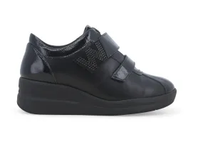 Melluso Sneakers donna in vernice e pelle nero r25643w