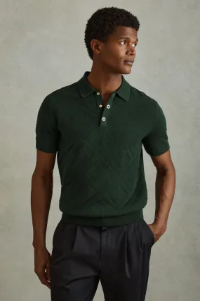 Reiss Lupton - Polo testurizzata in cotone con borchie    
