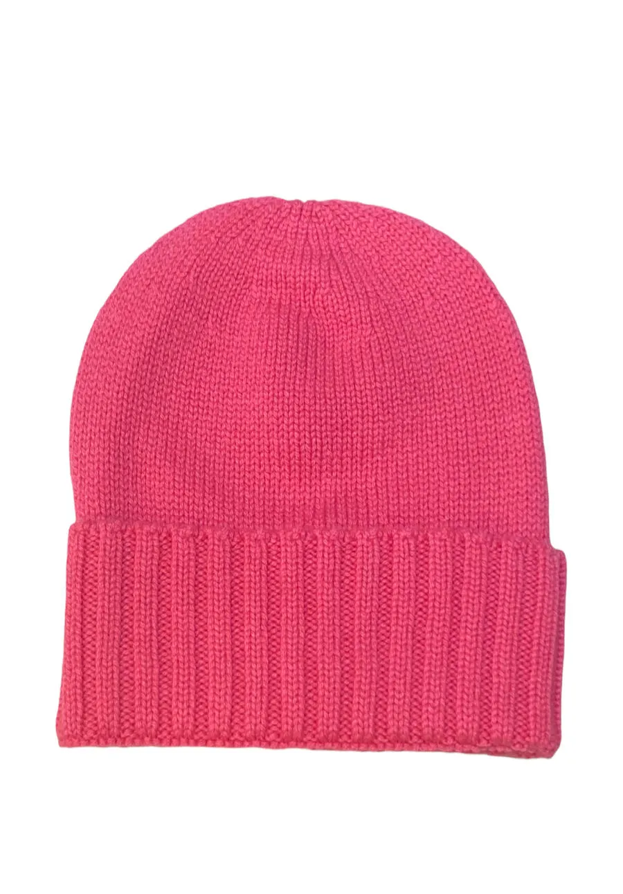 Three Thread Plain Knit Beanie with Rib Knit Cuff